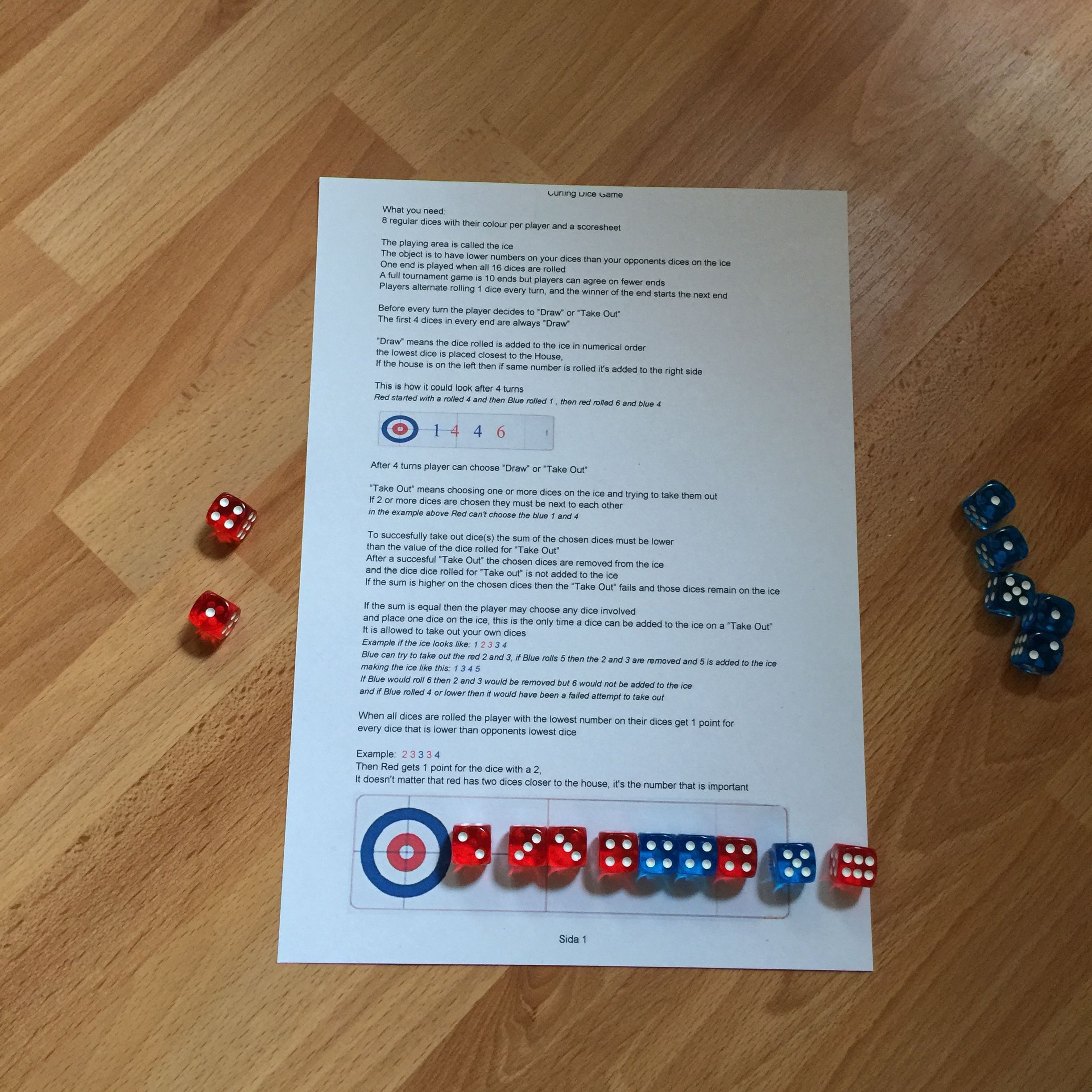 Curling Dice Game