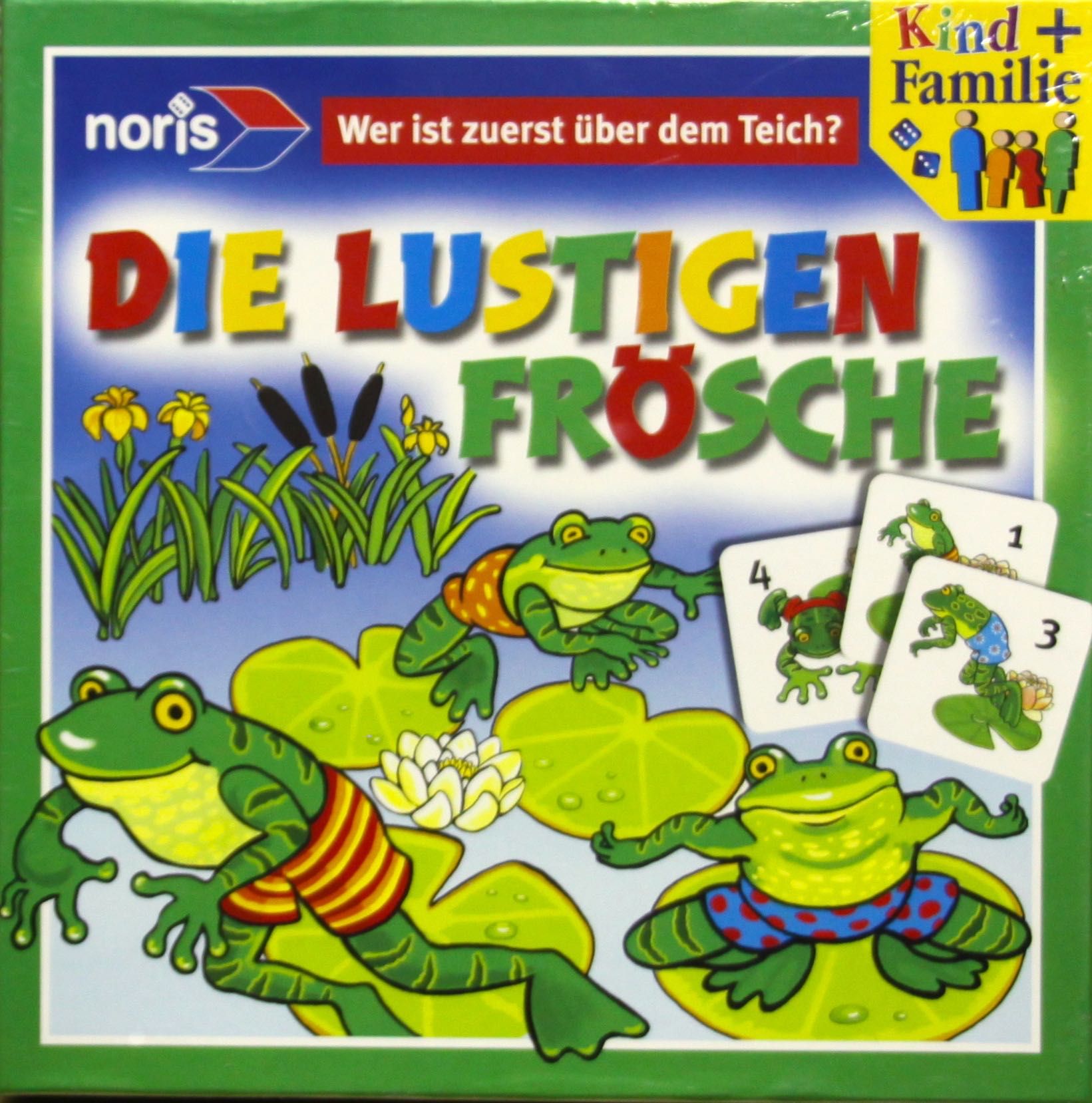 Die Lustigen Frösche: Wer ist zuerst über dem Teich?